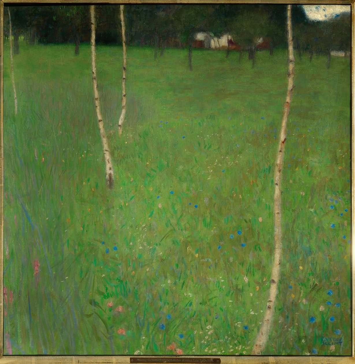 Boerenhuis met berken door Gustav Klimt