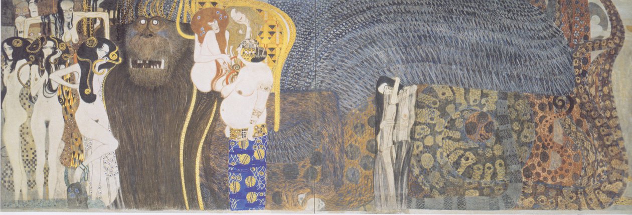Beethovenfries - Middenwand door Gustav Klimt