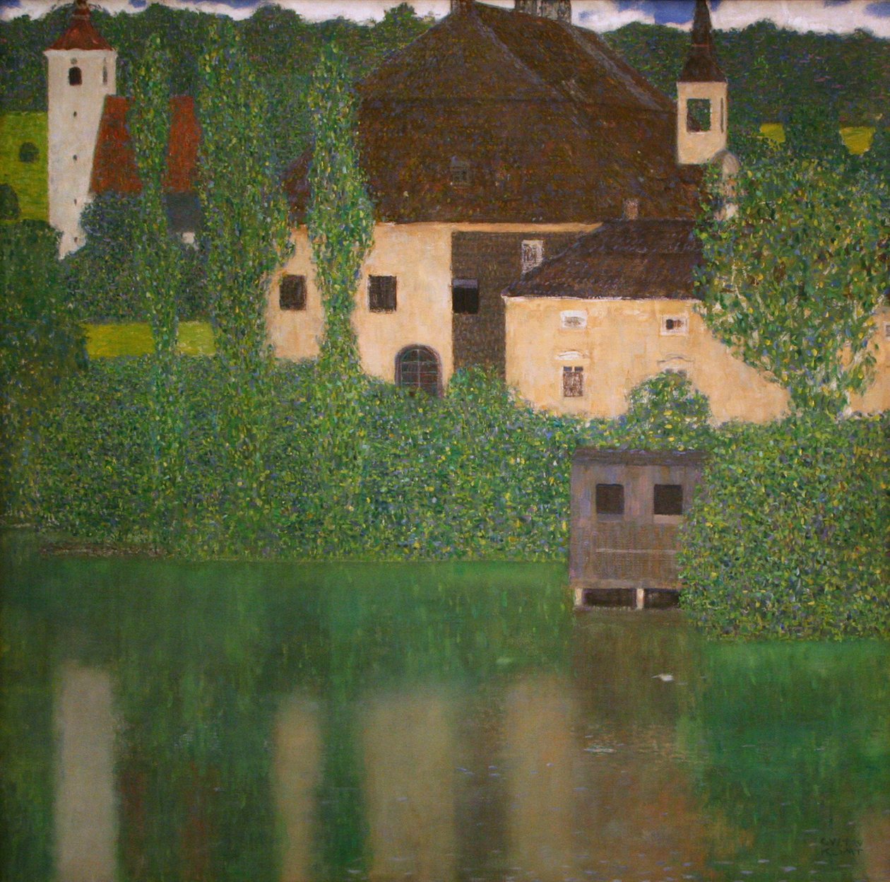 Kasteel met een gracht door Gustav Klimt