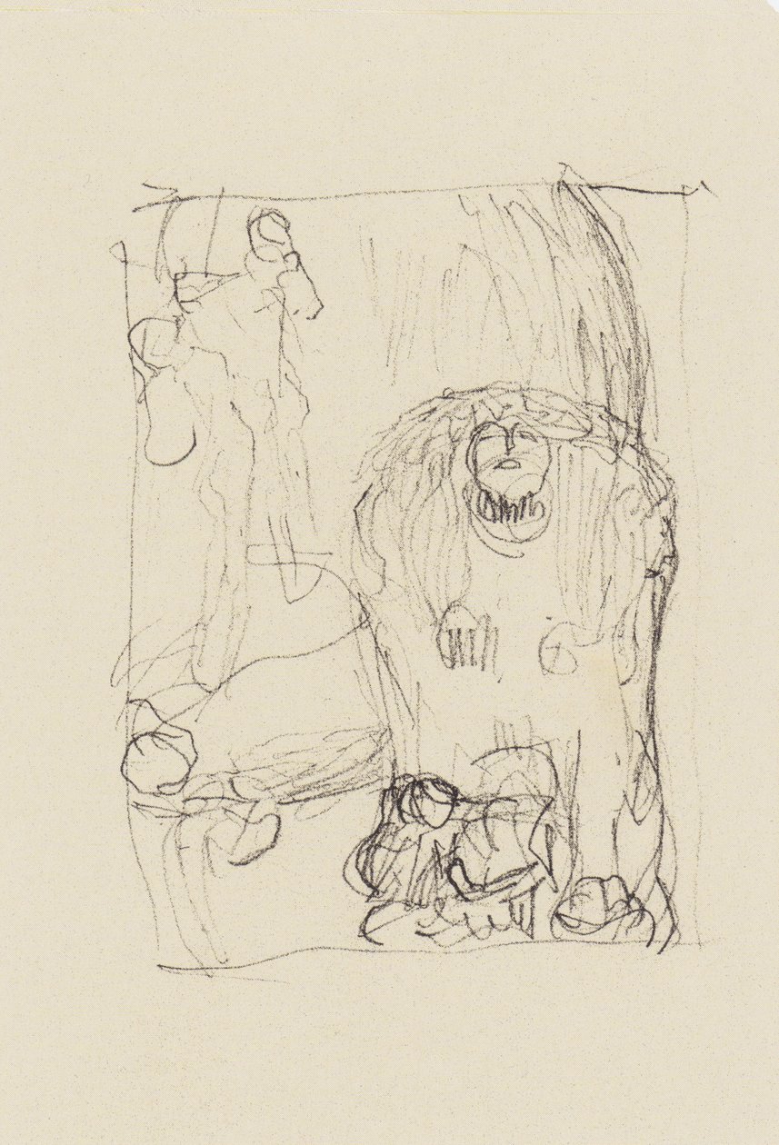 De Sphinx, liefdespaar met kind, figuur aan de onderrand door Gustav Klimt