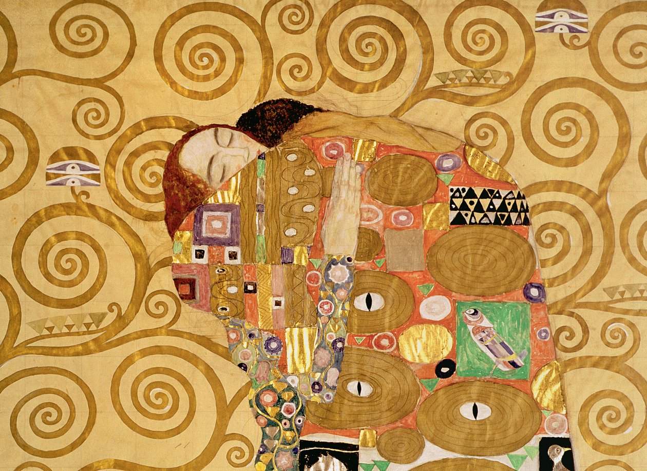 Vervulling (Stoclet Fries) c.1905-09 (detail) door Gustav Klimt
