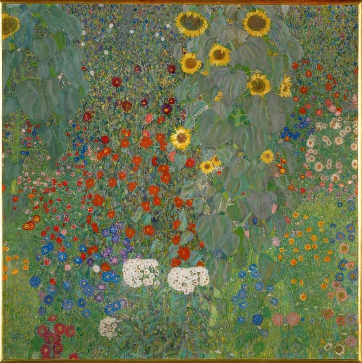 Tuin met zonnebloemen door Gustav Klimt