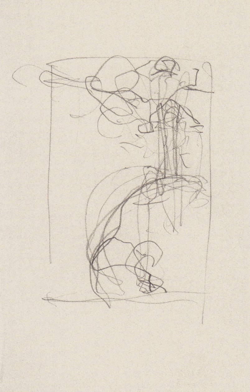 Justitia met getrokken zwaard op verhoogd standpunt door Gustav Klimt