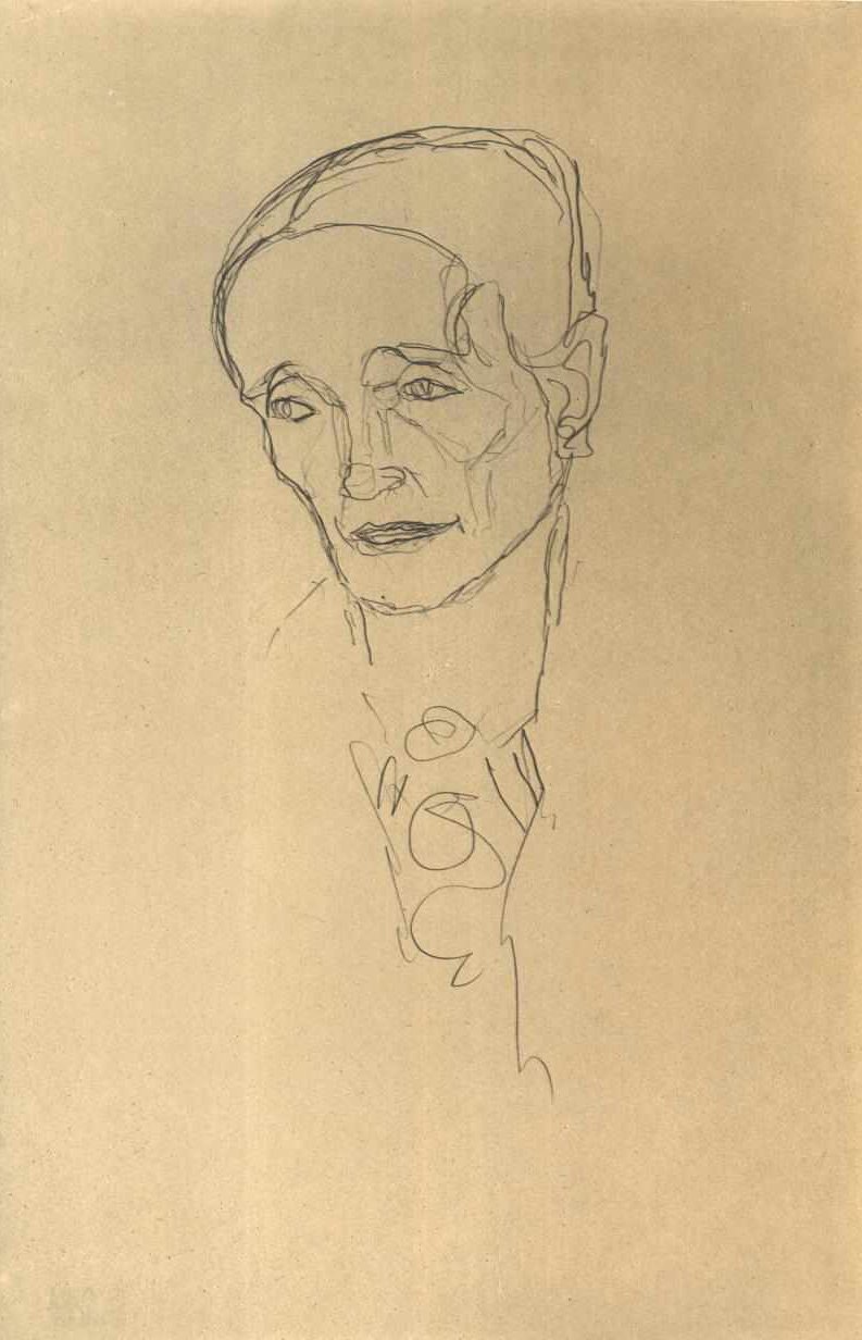 Hoofdstudie van een oude vrouw door Gustav Klimt
