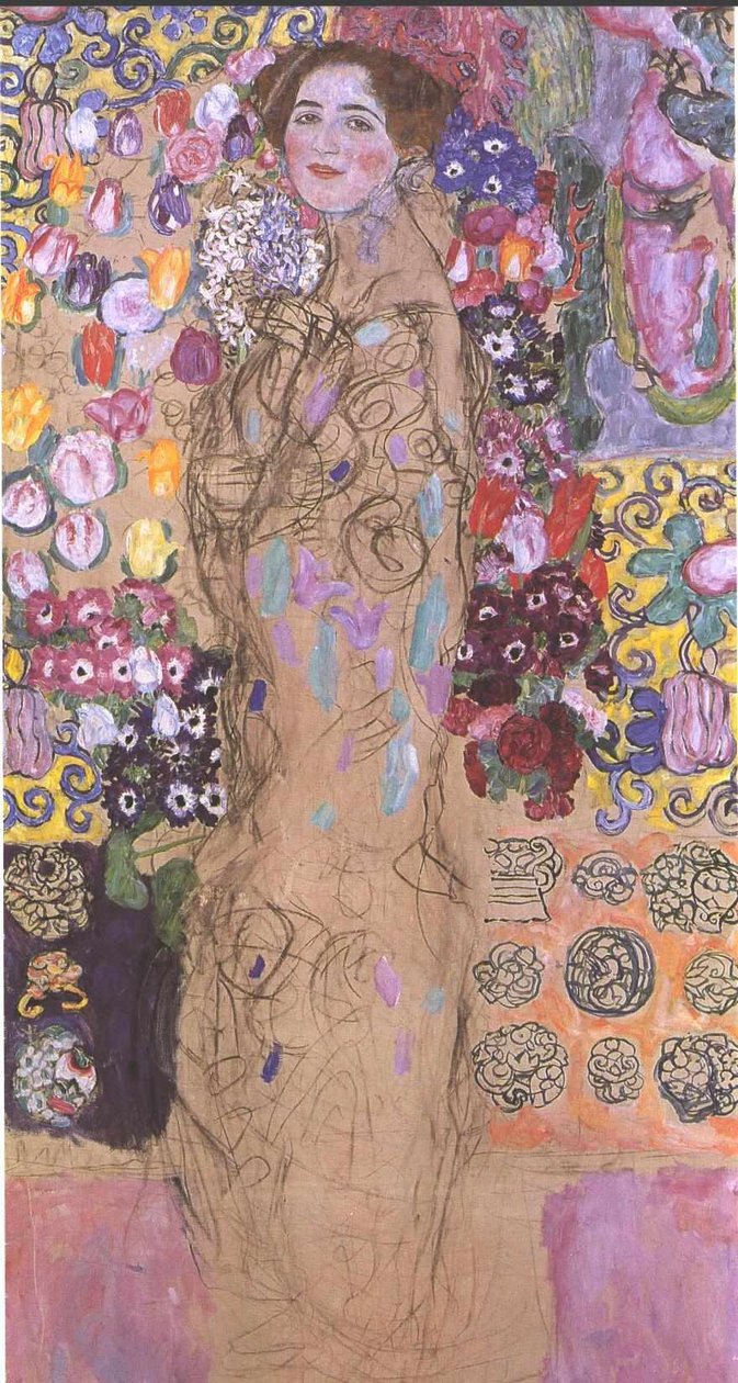 Portret van Maria Munk door Gustav Klimt