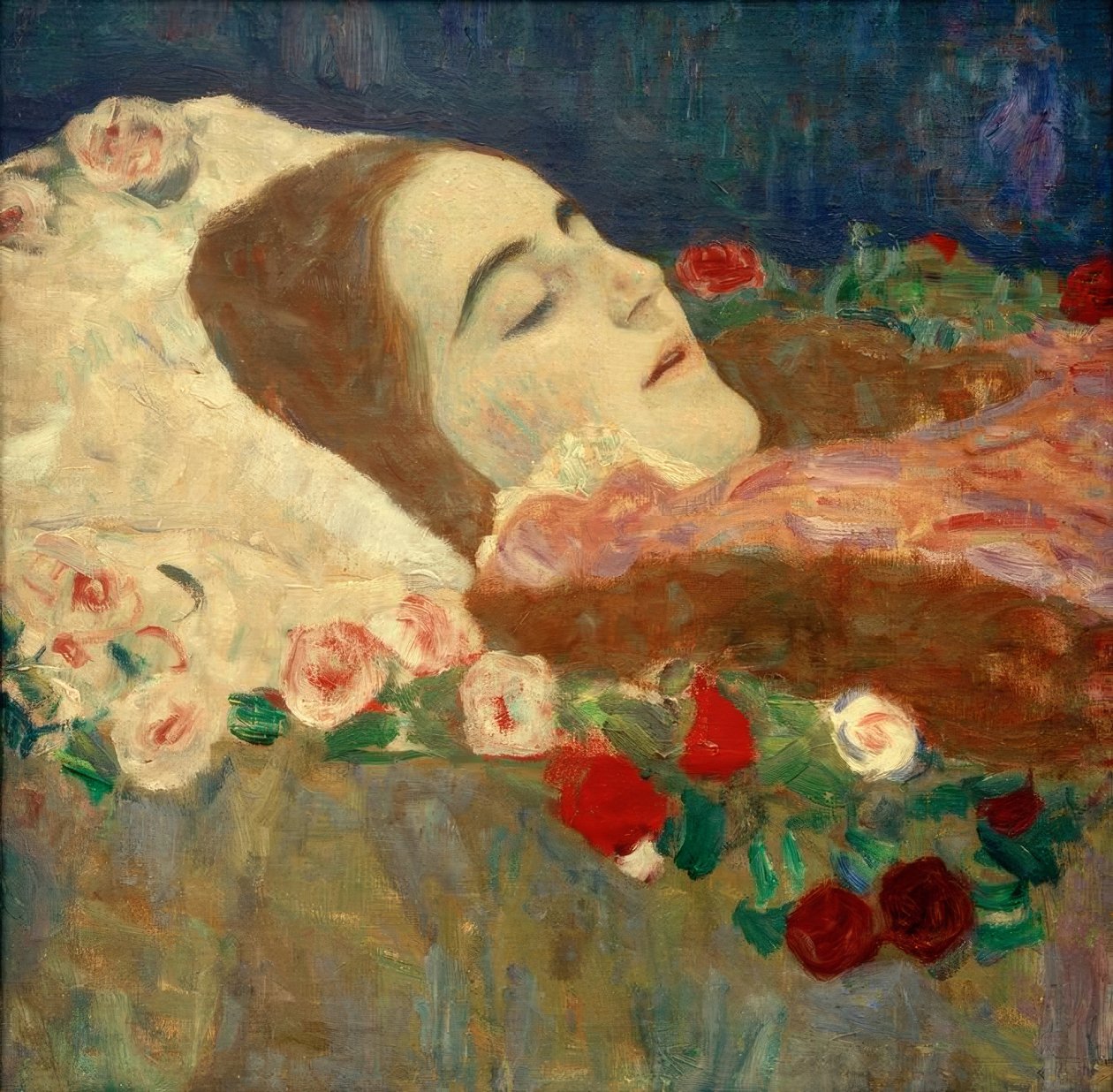 Ria Munk op haar sterfbed door Gustav Klimt