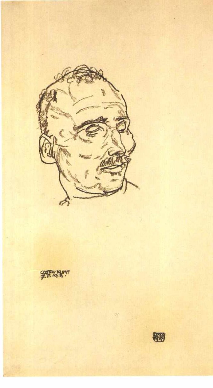 Schiele - Gustav Klimt op het sterfbed door Gustav Klimt