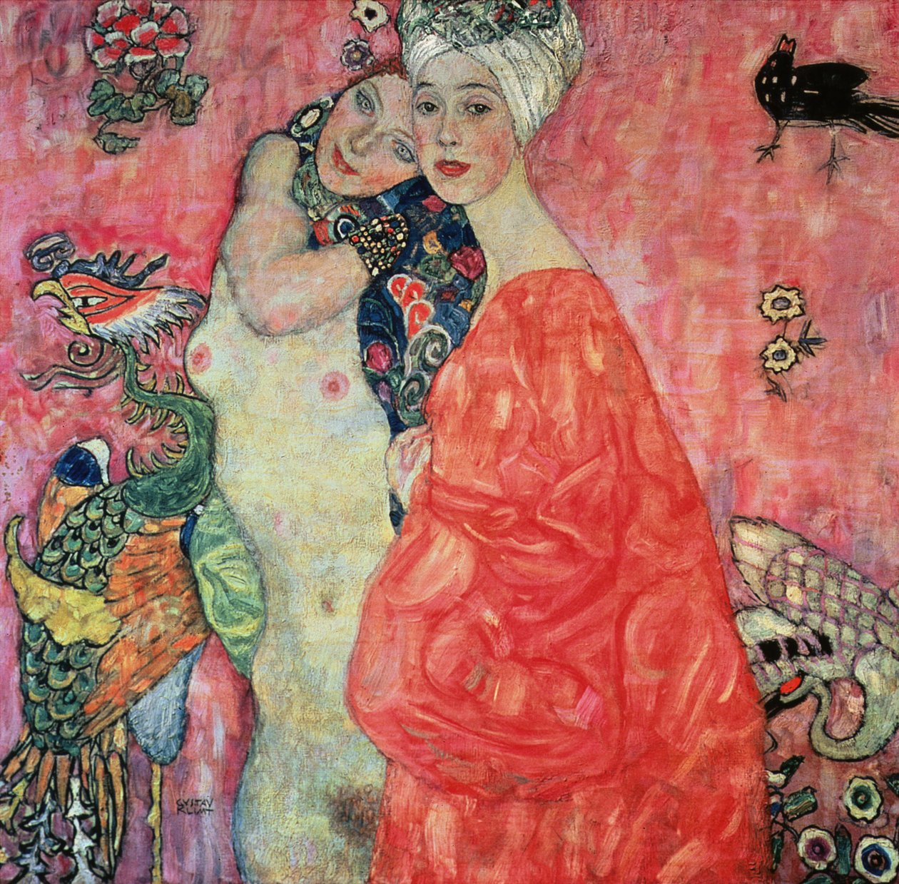 De Vriendinnen, 1916-17 (vernietigd in 1945) door Gustav Klimt