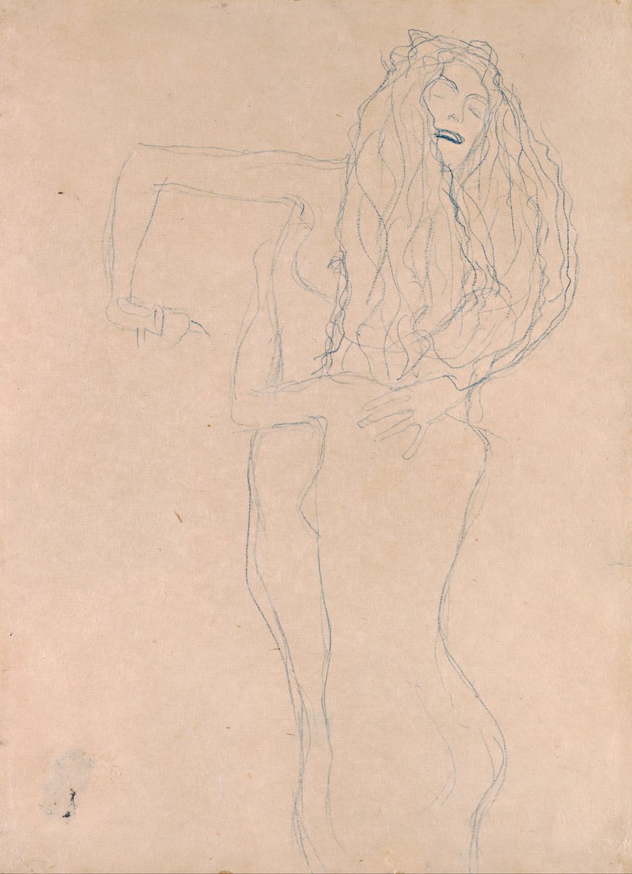 Twee naakte vrouwen die elkaar omhelzen door Gustav Klimt