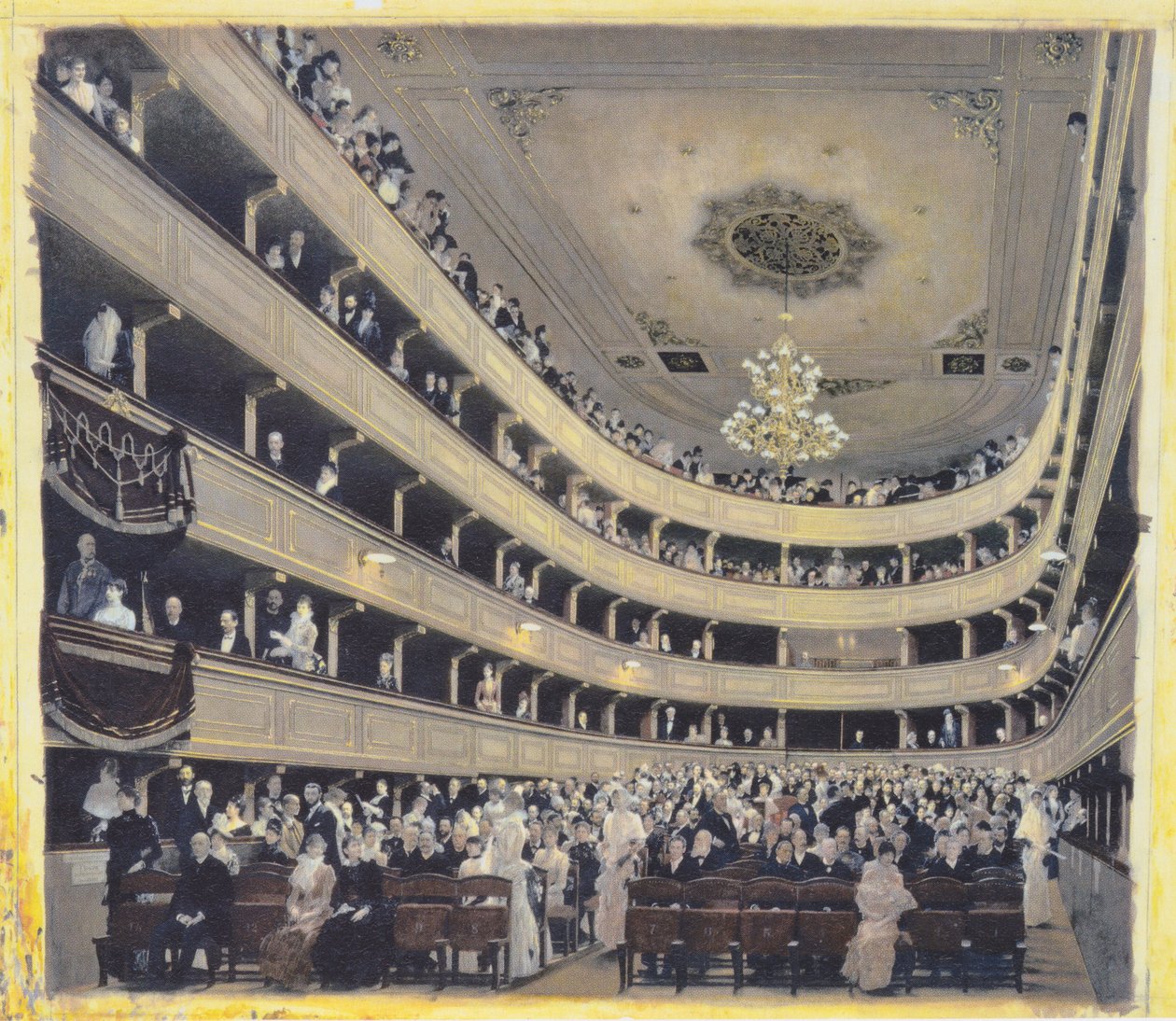 Publieksruimte in het oude Burgtheater door Gustav Klimt