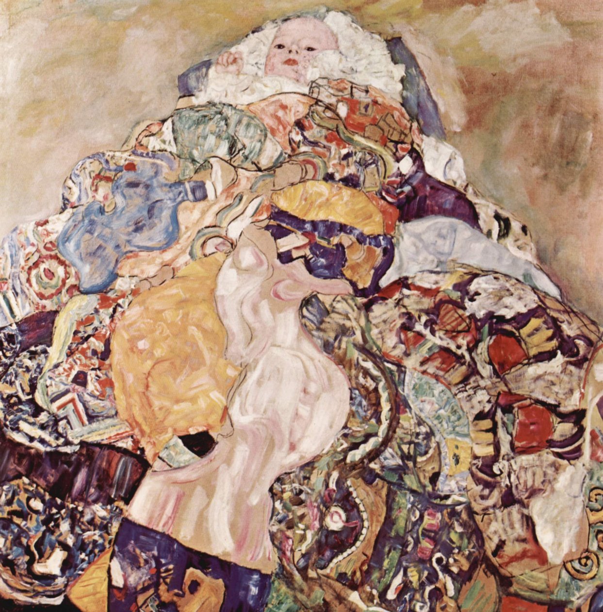 Baby (wieg) door Gustav Klimt