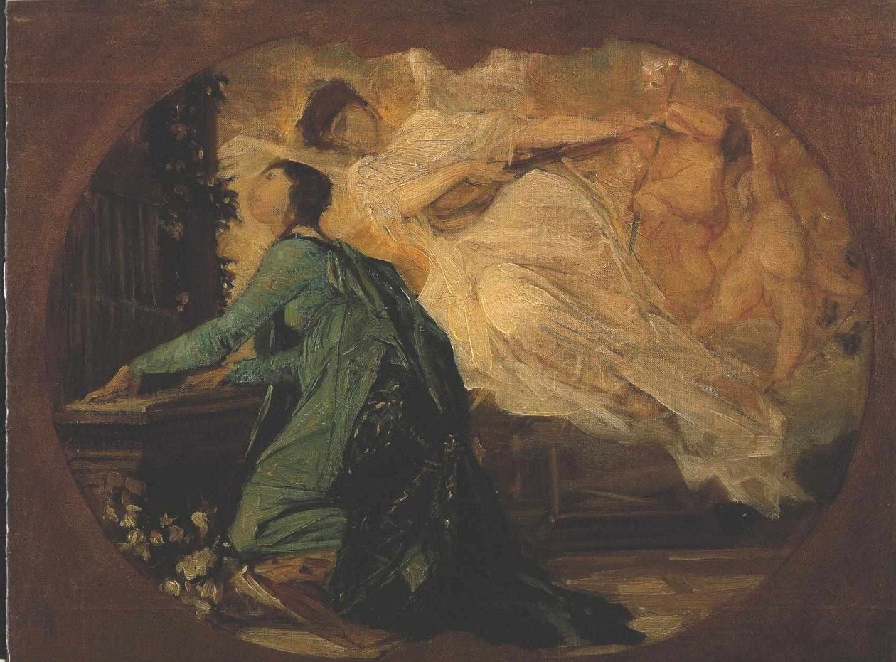 Orgelspeler door Gustav Klimt