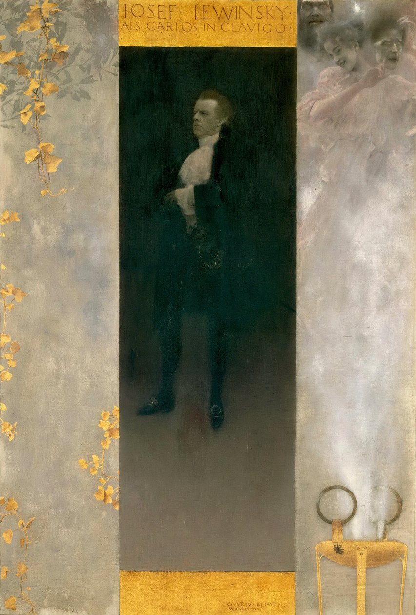 Acteur Josef Lewinsky als Carlos, 1895 door Gustav Klimt