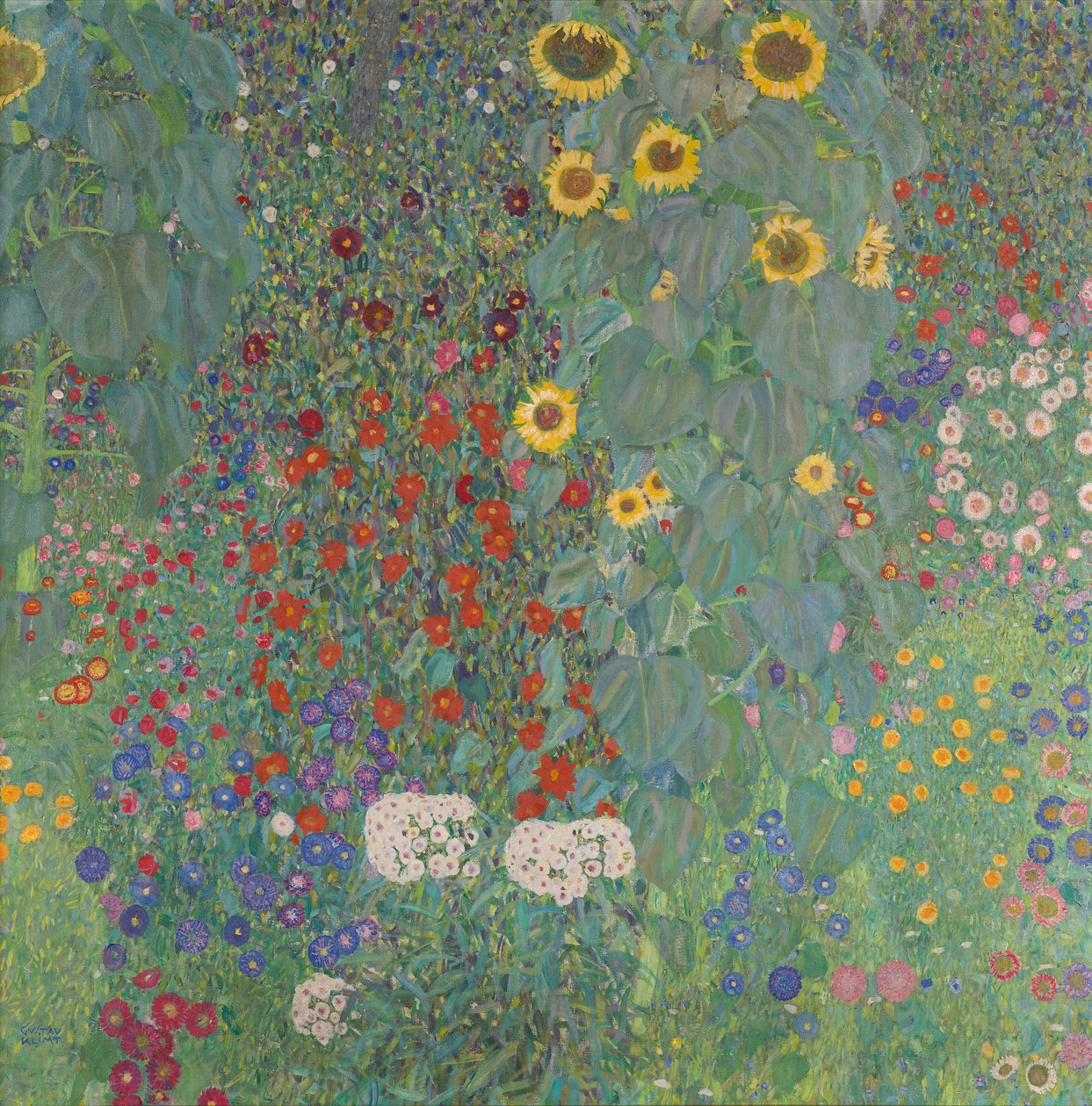 Boerentuin met zonnebloemen door Gustav Klimt