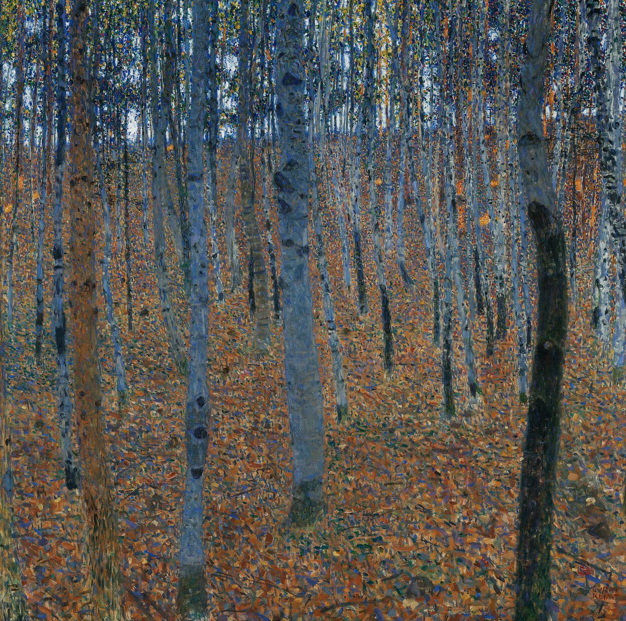 Beukenbos I door Gustav Klimt