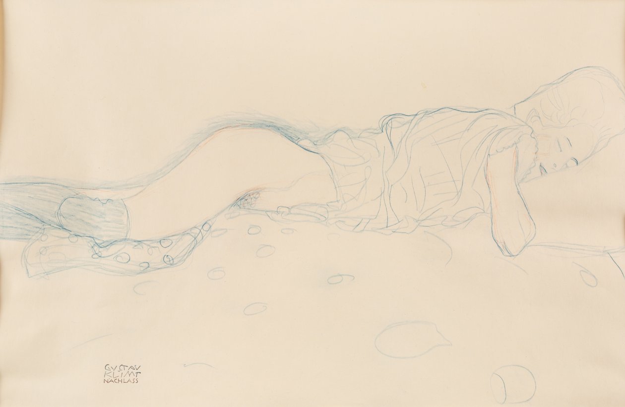 Vrouwelijke semi-naakt, ca. 1908 door Gustav Klimt
