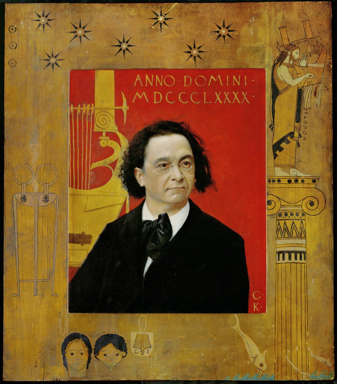 Joseph Pembauer, pianist en pianoleraar door Gustav Klimt