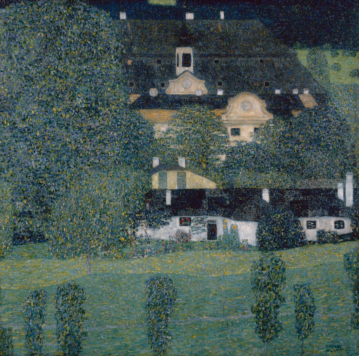 Kammer Kasteel aan het Attersee II door Gustav Klimt