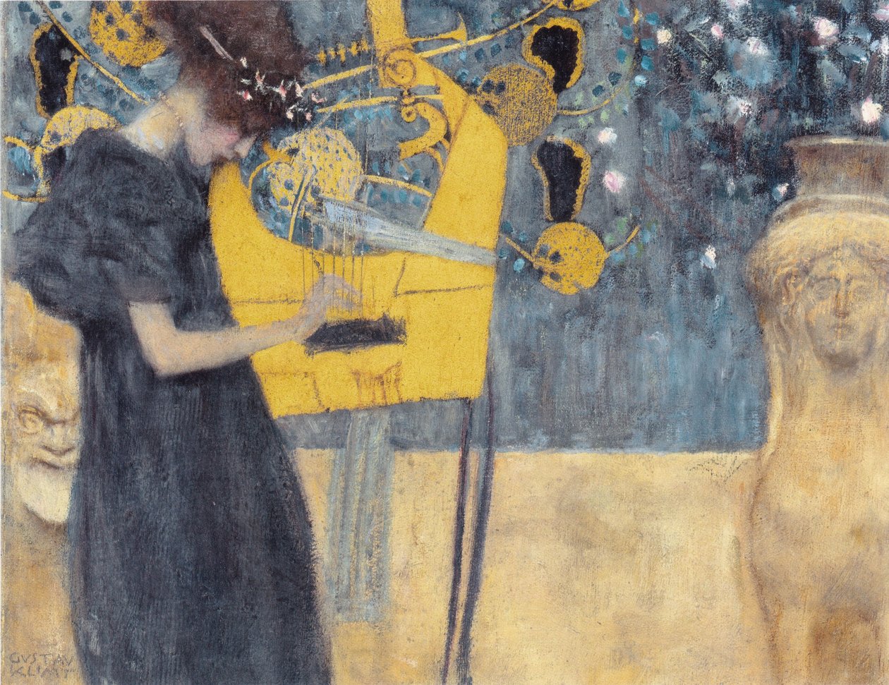 Muziek I, 1895 door Gustav Klimt