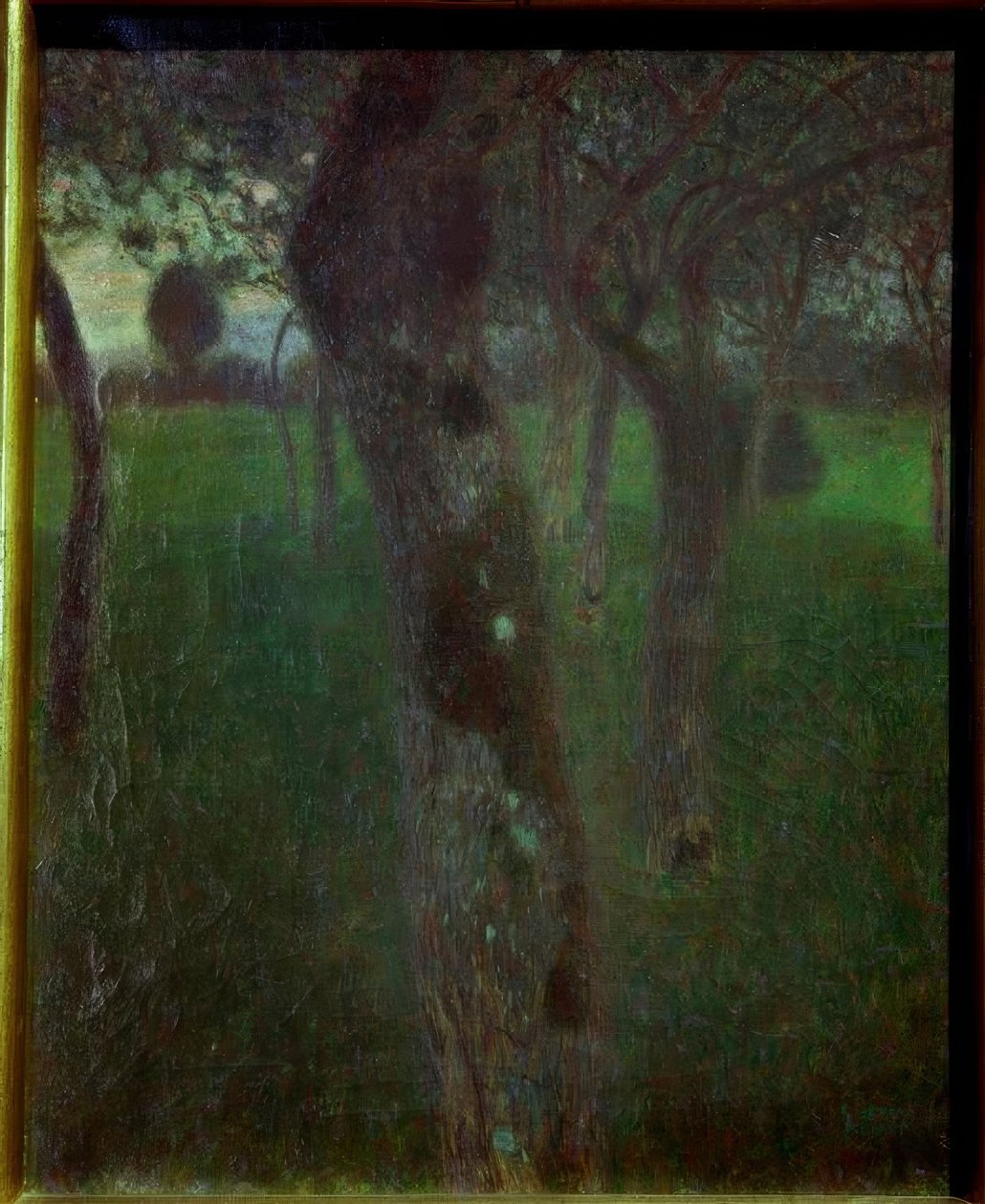Boomgaard in de avond (Boomgaard. Avond) door Gustav Klimt