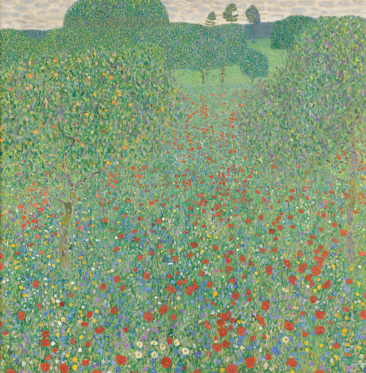 Klaprozenveld door Gustav Klimt