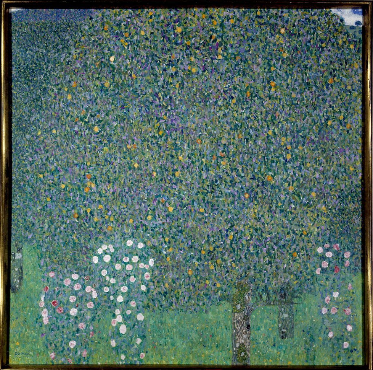 Rozenstruiken onder de bomen door Gustav Klimt