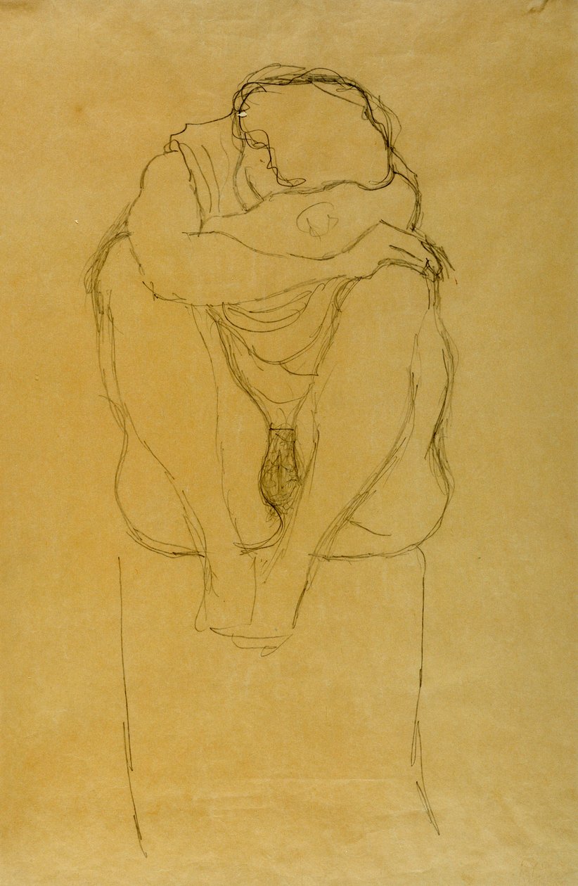 Zittende vrouw door Gustav Klimt