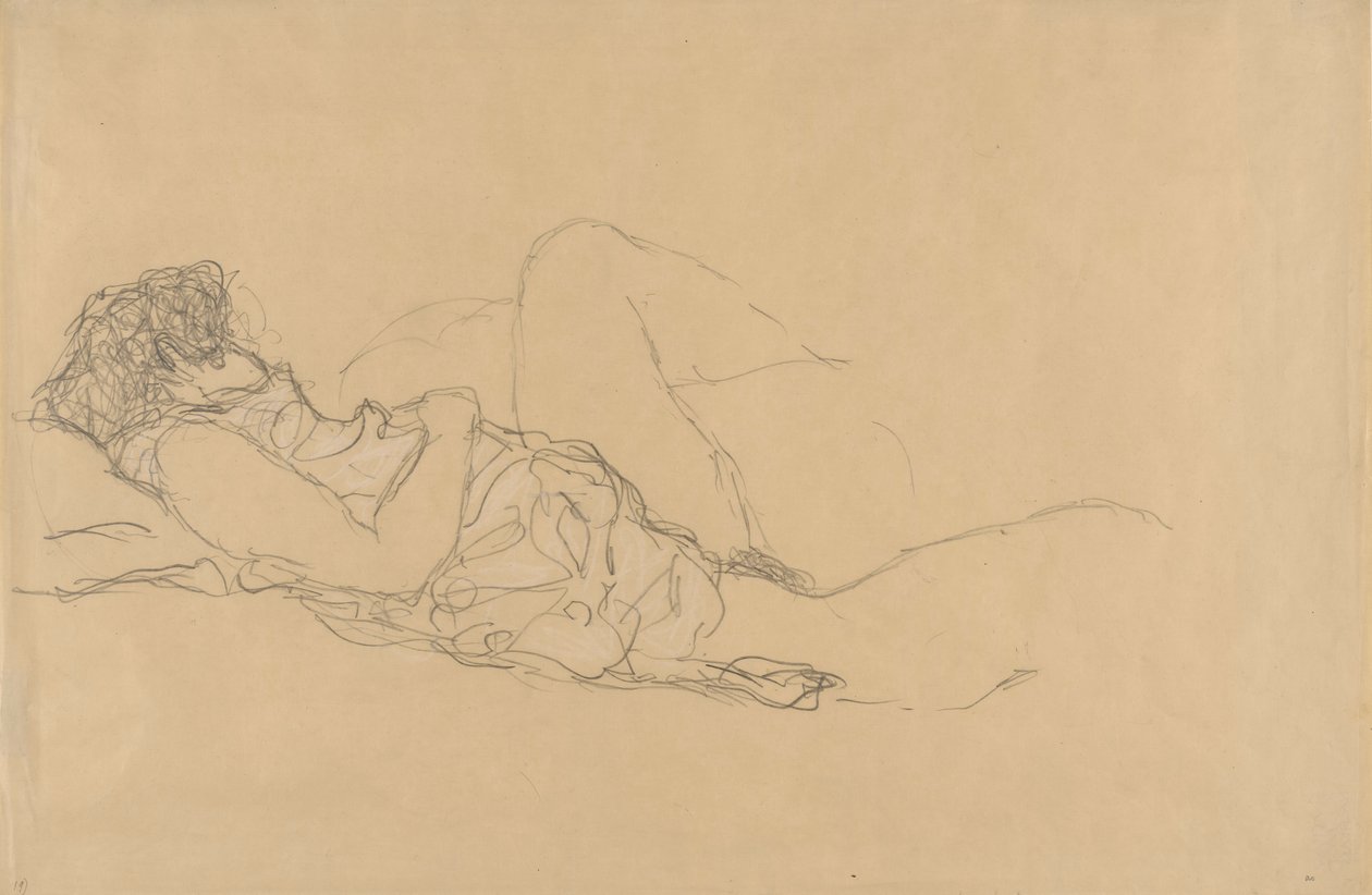 Slapende Vrouw door Gustav Klimt