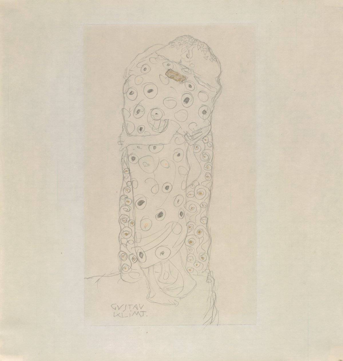 Staand paar geliefden door Gustav Klimt