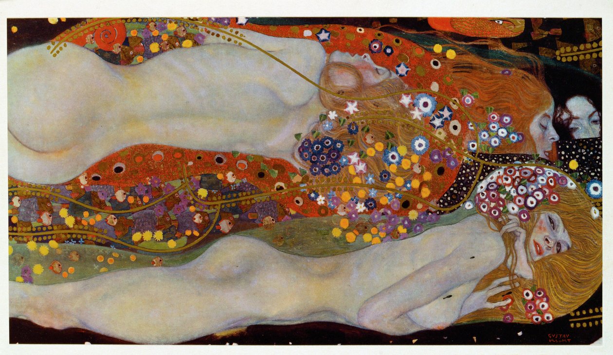 Waterslangen II (De vrienden) door Gustav Klimt