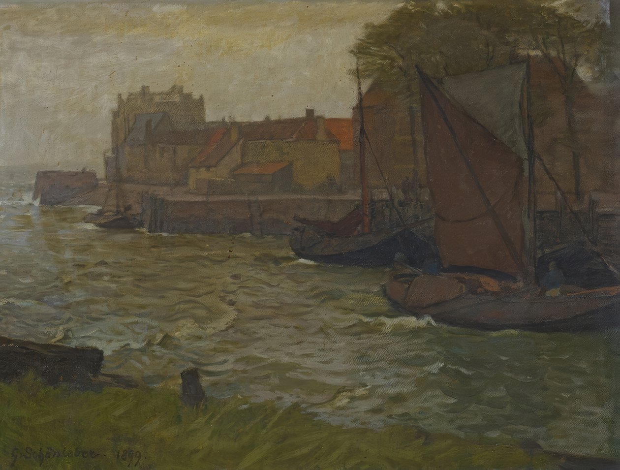 In de haven van Veere door Gustav Schönleber