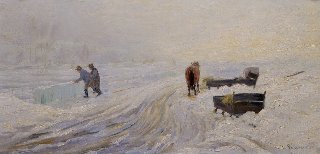 Ijs snijden op Bondivann door Gustav Wentzel