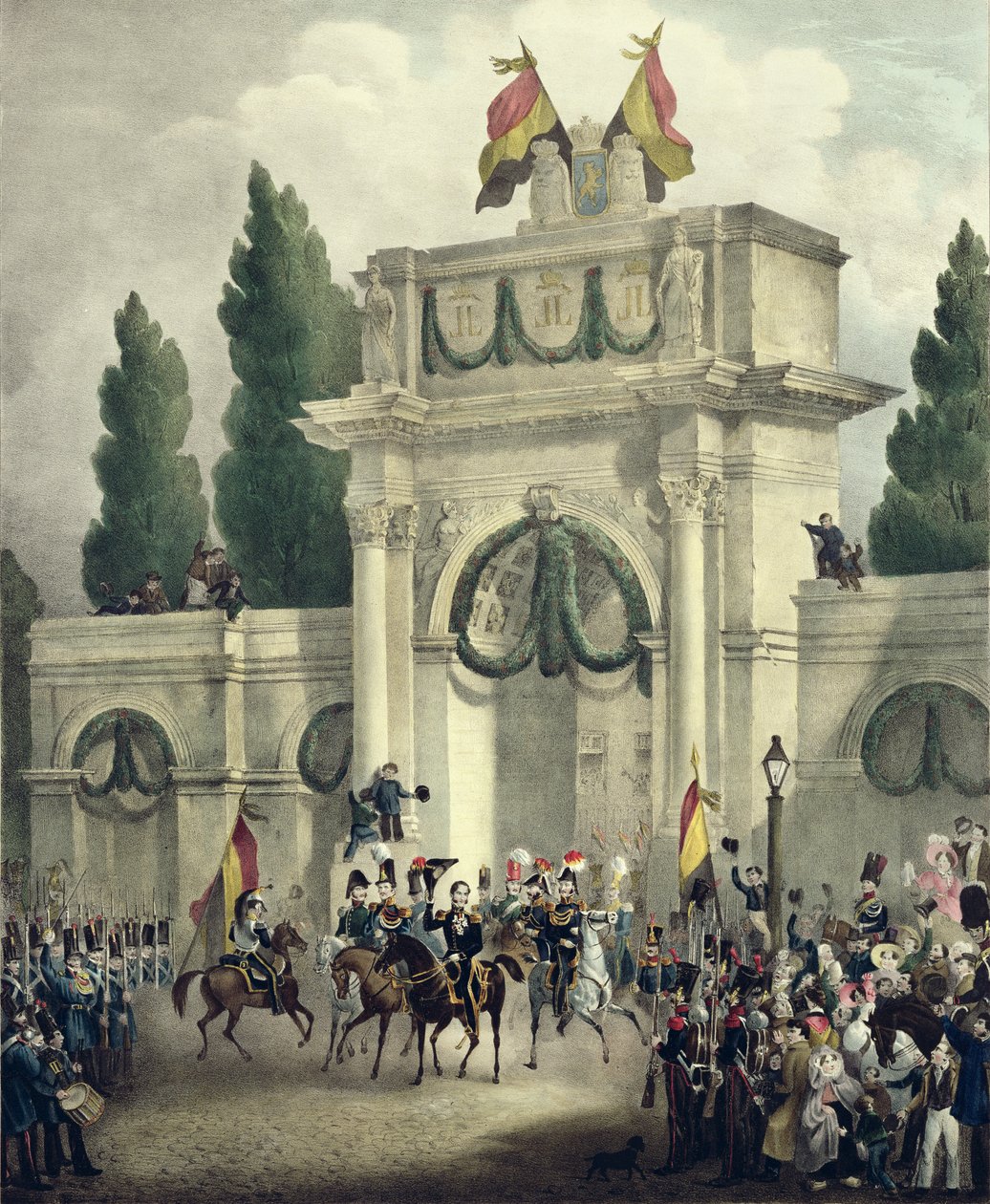 Intocht van Prins Leopold van Saksen-Coburg-Gotha in Brussel, 21 juli 1831 door Gustave Adolphe Simoneau