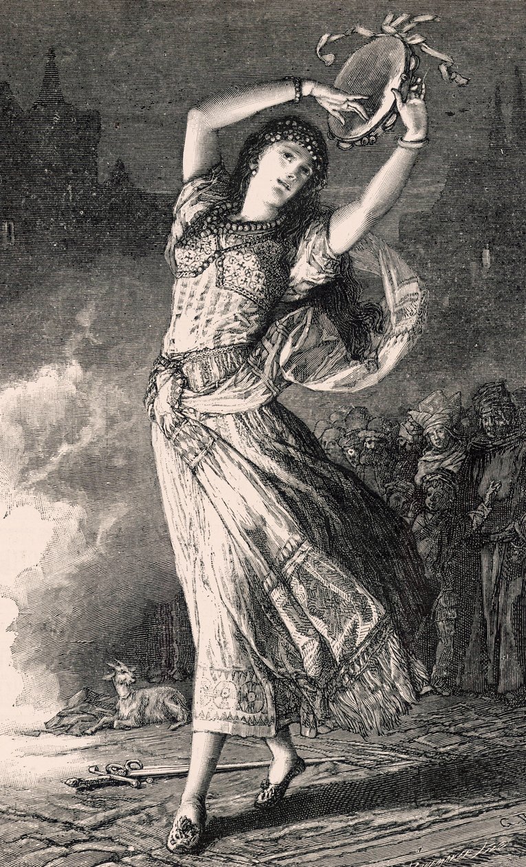 La Esmeralda - illustratie uit Notre Dame de Paris, 19e eeuw door Gustave Brion