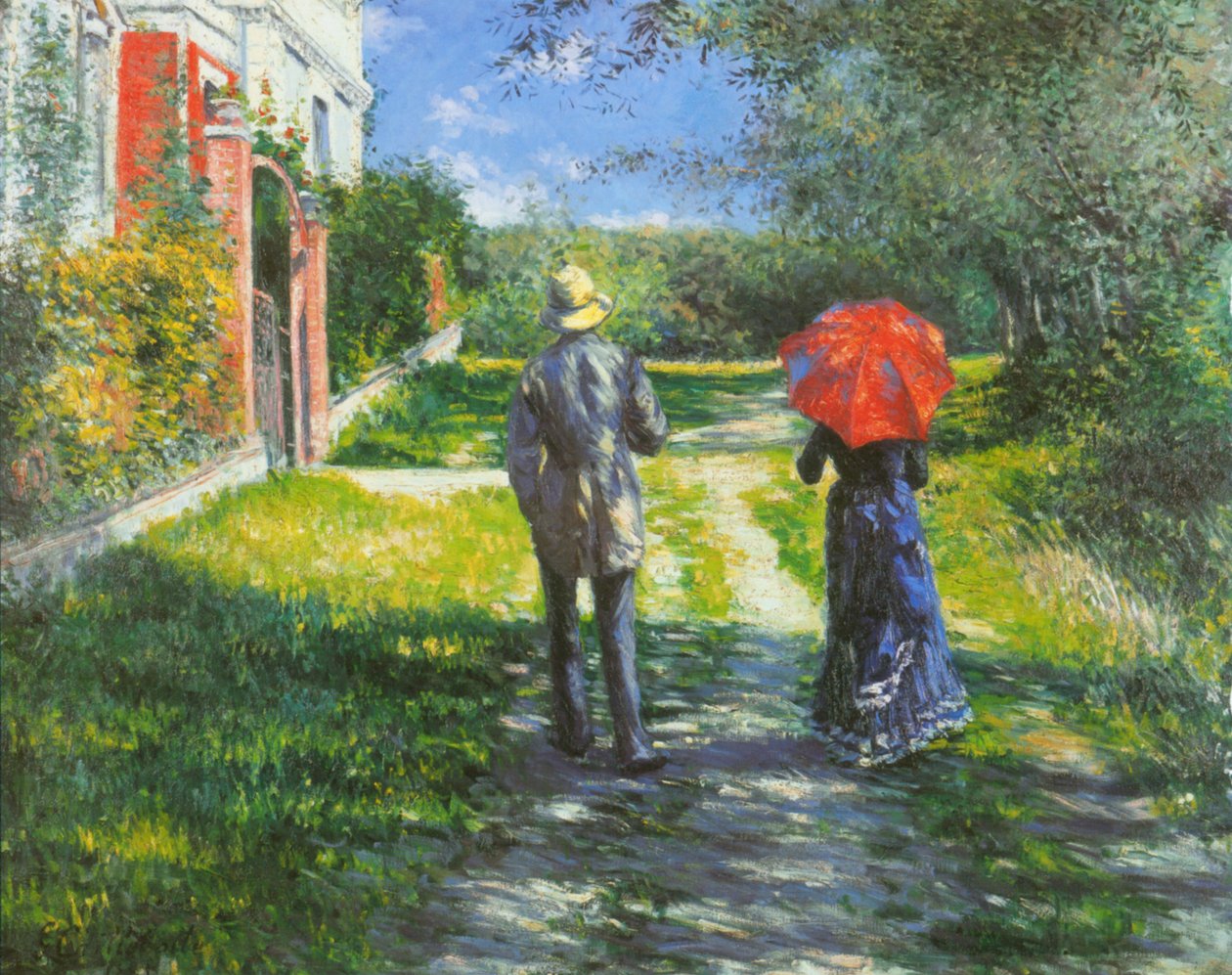 Stijgend pad door Gustave Caillebotte