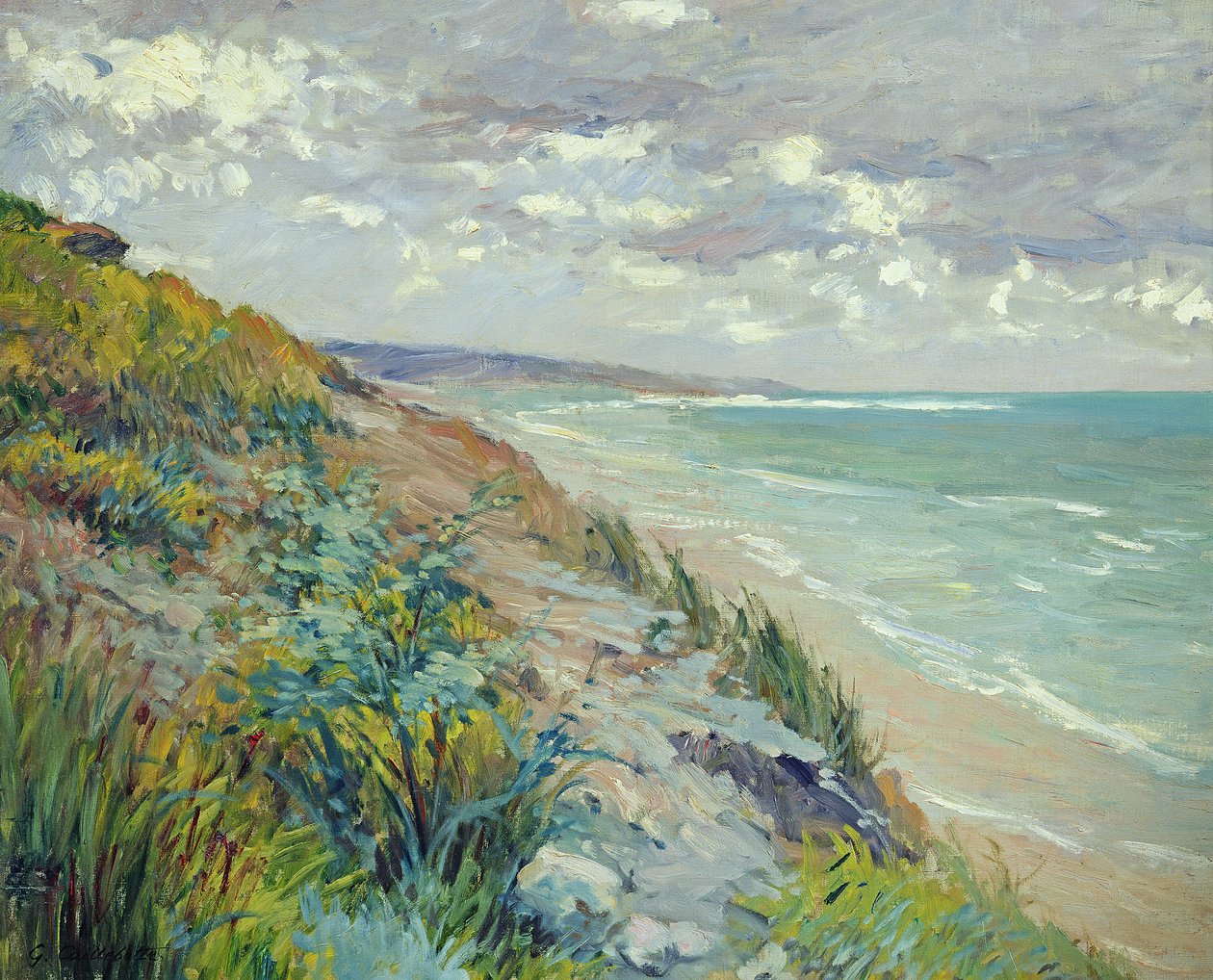 Kliffen aan zee bij Trouville door Gustave Caillebotte