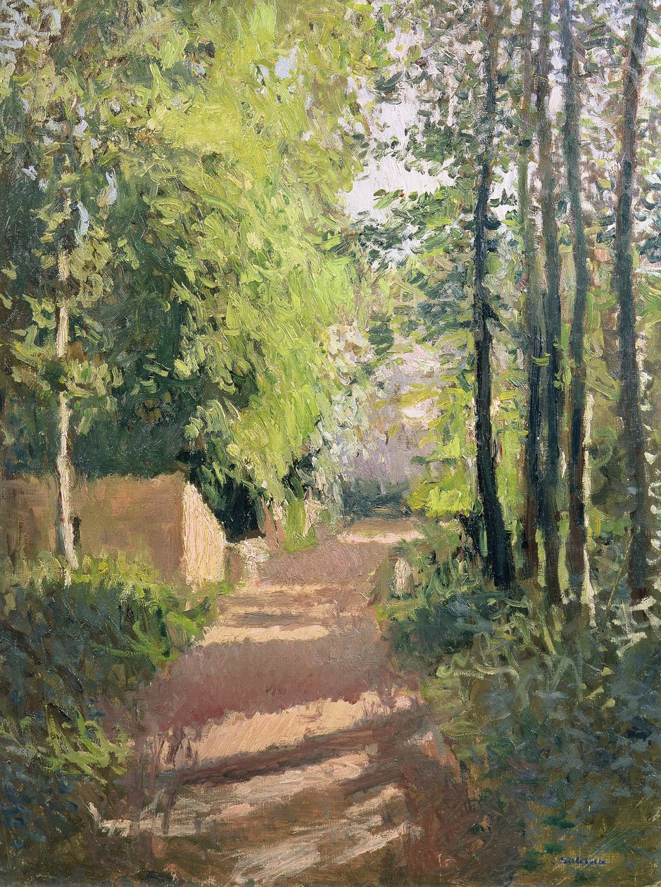 Pad in een bos in Normandië door Gustave Caillebotte