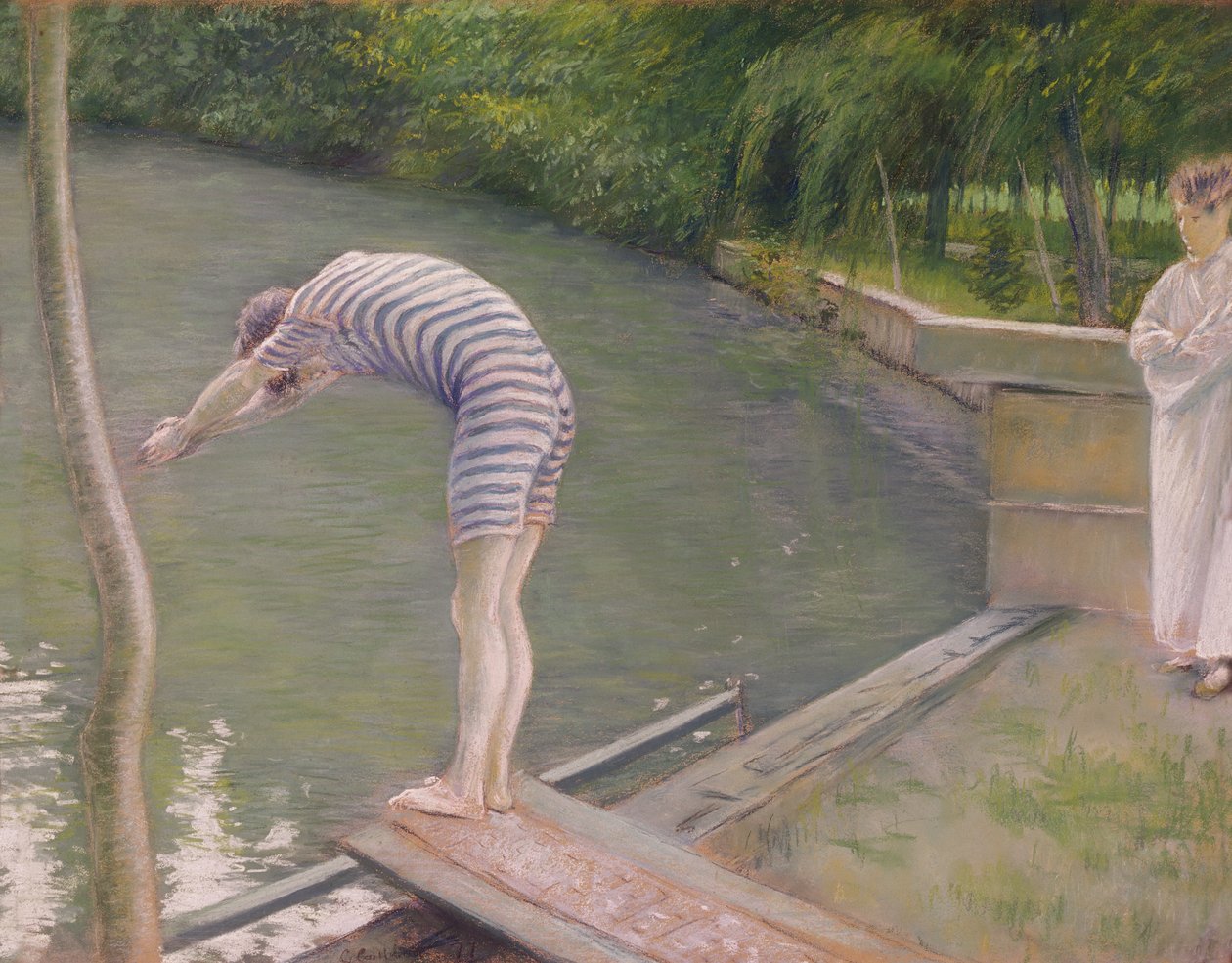 De bader, of De duiker, 1877 door Gustave Caillebotte