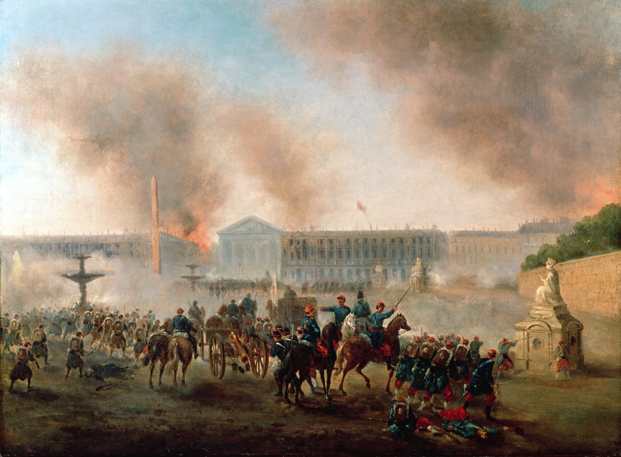 Slag op de Place de la Concorde, 1871 door Gustave Clarence Rodolphe Boulanger