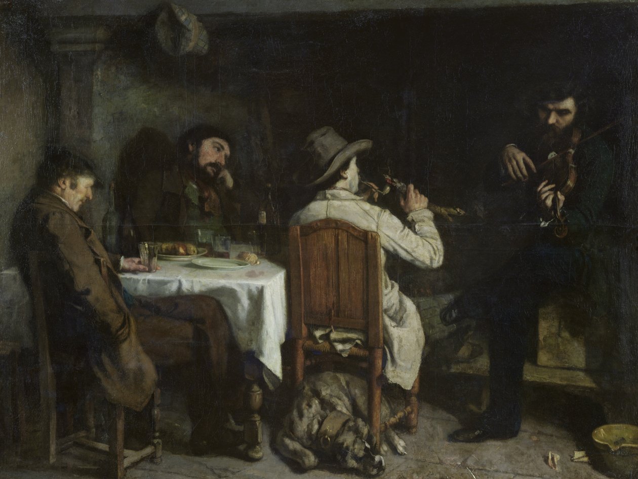 Na het diner in Ornans, 1848 door Gustave Courbet