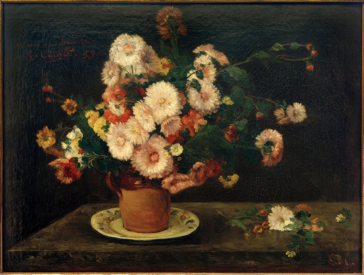 Boeket asters door Gustave Courbet