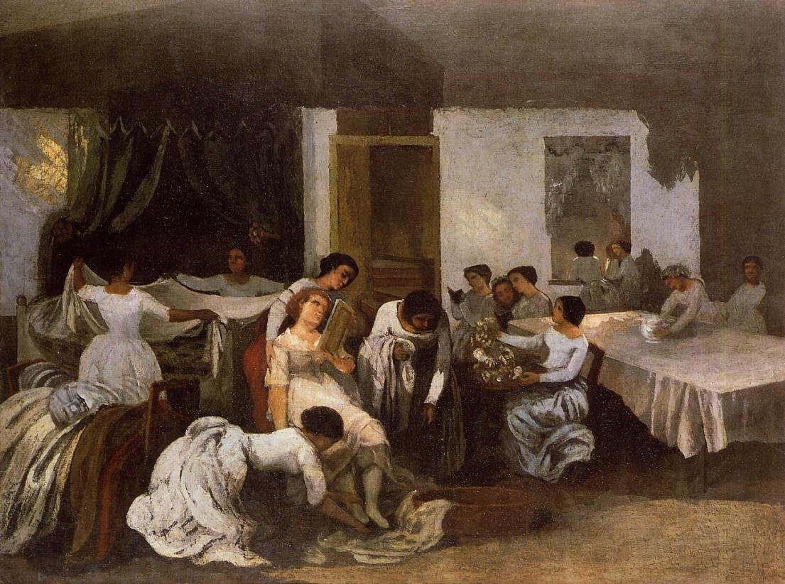 De bruid aankleden door Gustave Courbet