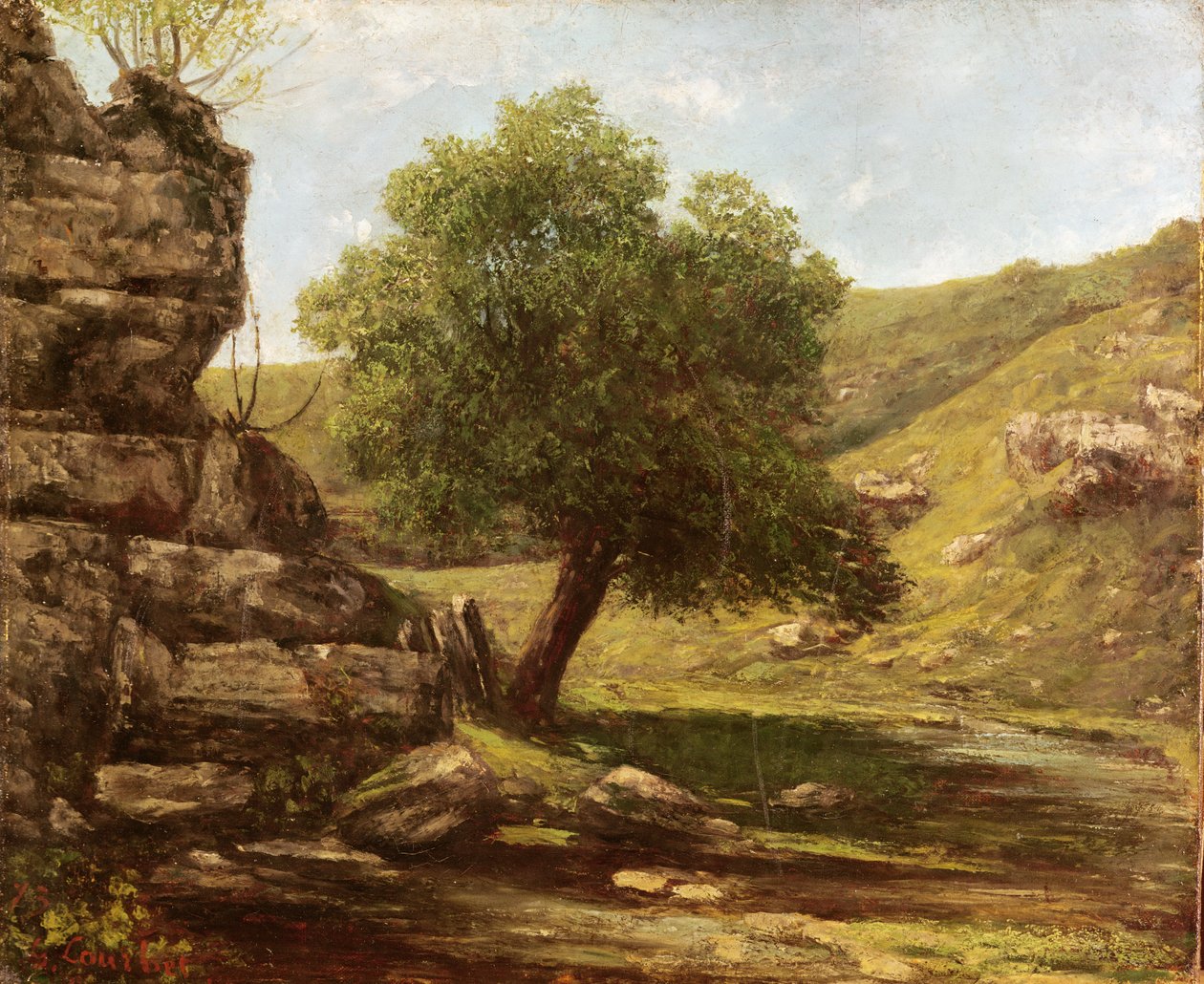 Landschap, 1873 door Gustave Courbet