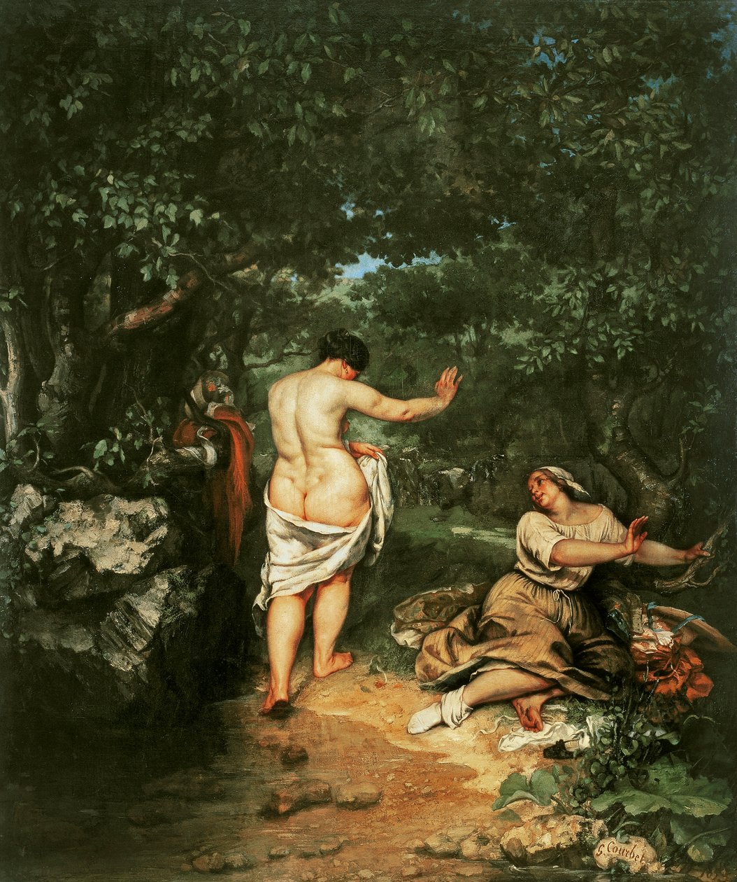 Les Baigneuses, 1853 door Gustave Courbet