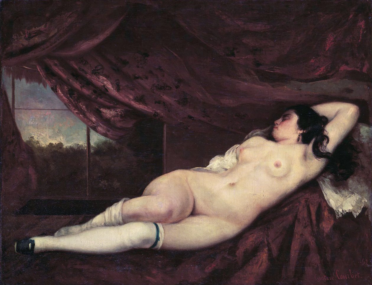 Liggende Naakte Vrouw door Gustave Courbet