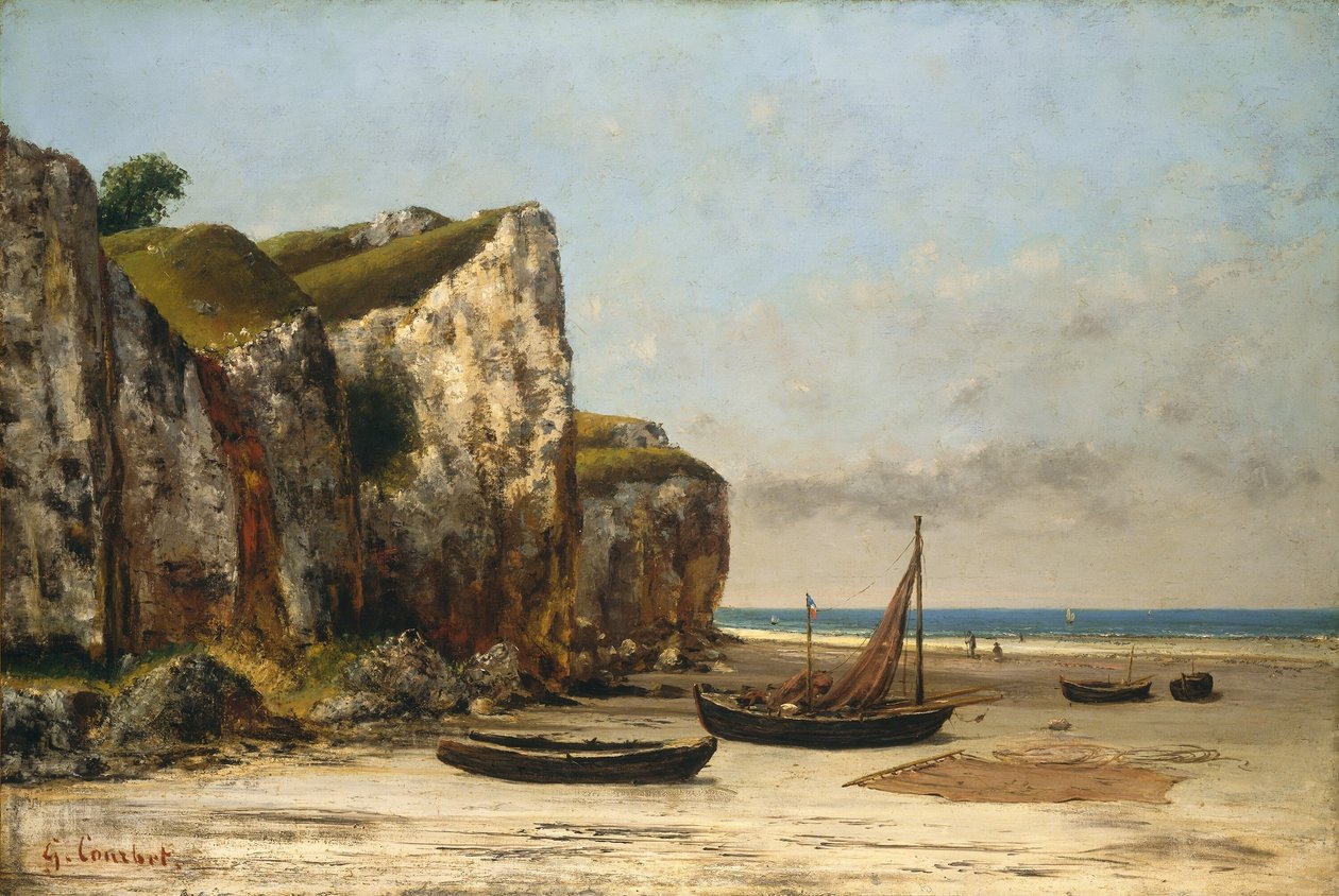 Strand van Normandië door Gustave Courbet