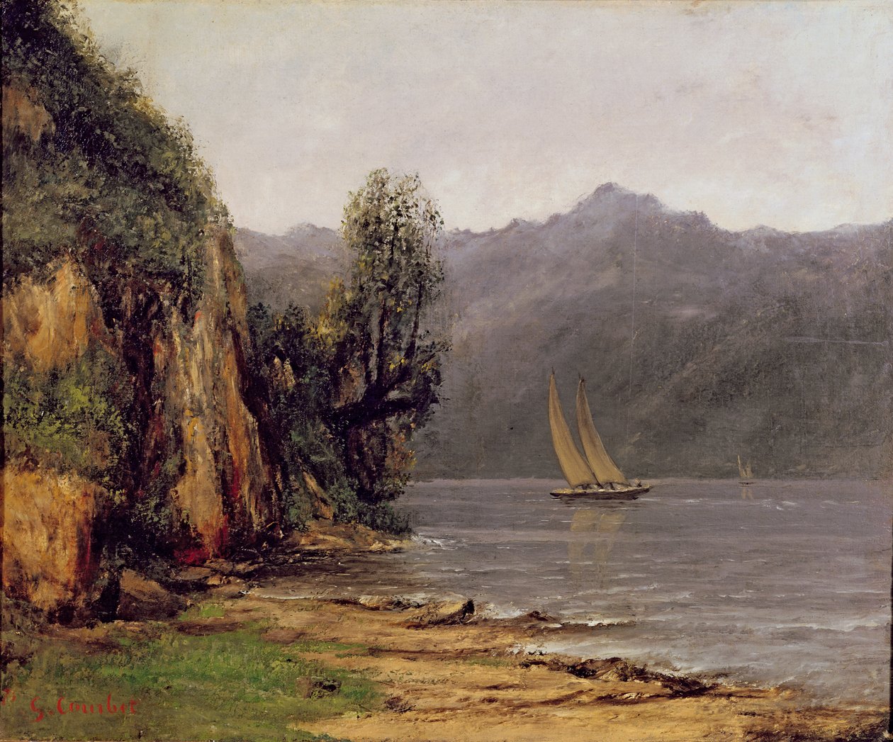 Vue du Lac Léman door Gustave Courbet