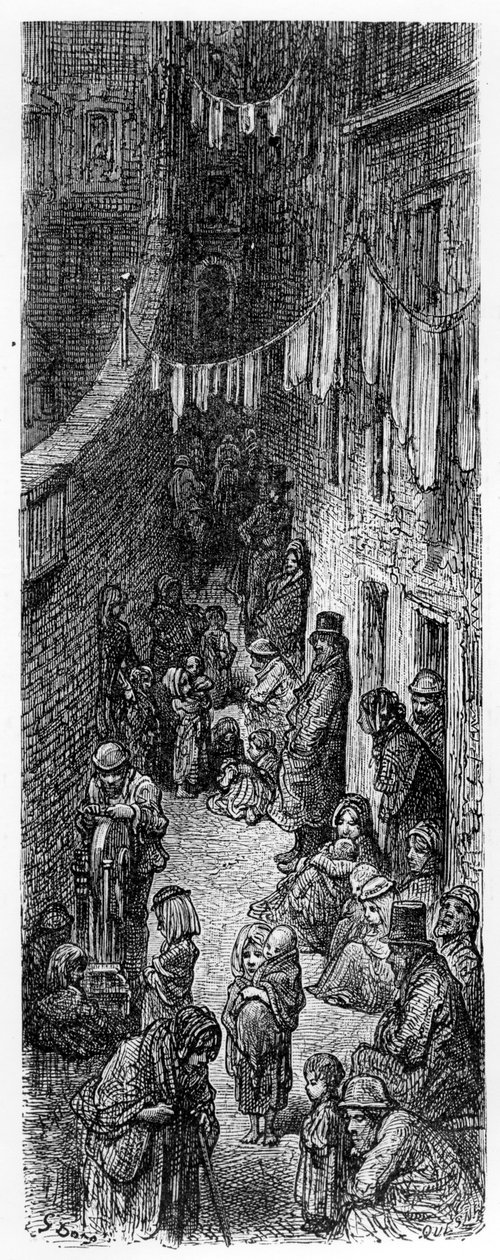 Een straat in Whitechapel, uit 
