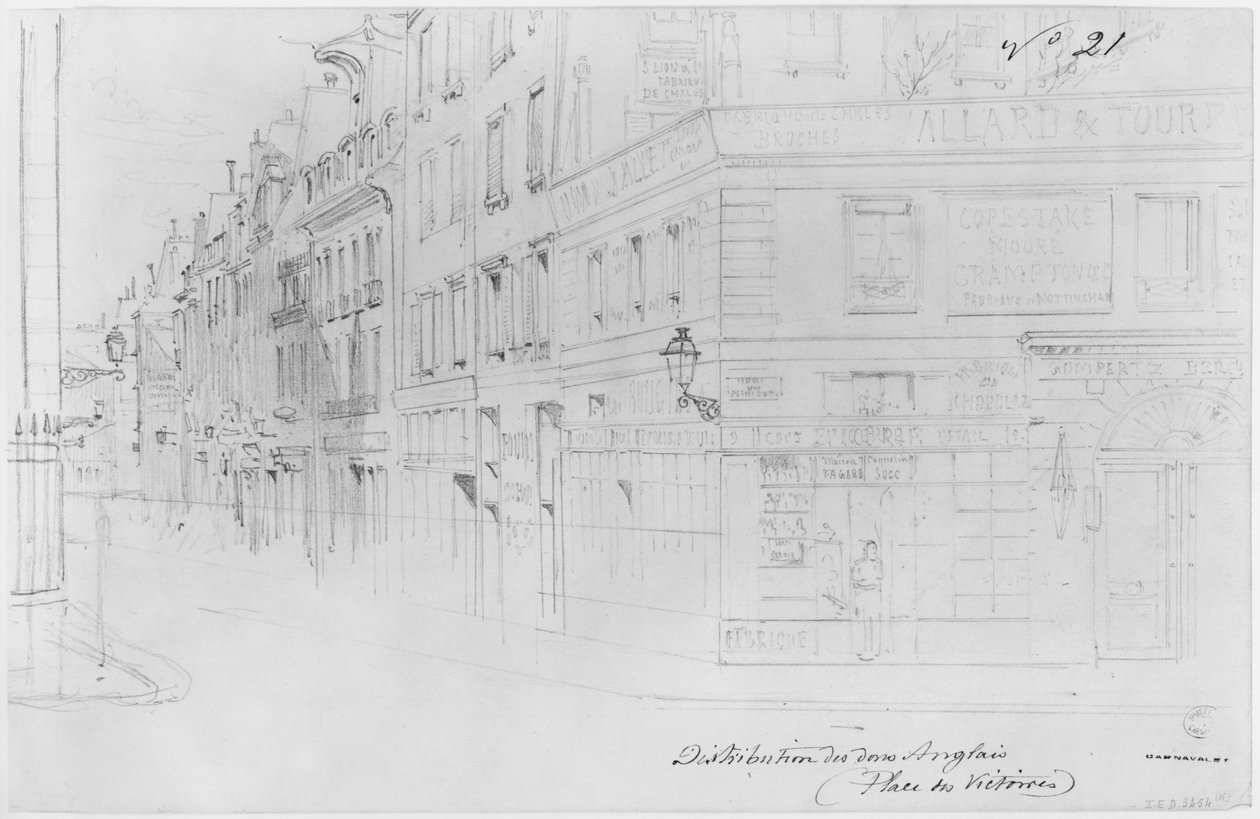 Album van het Beleg van Parijs, Distributie van Britse donaties, place des Victoires door Gustave Dore