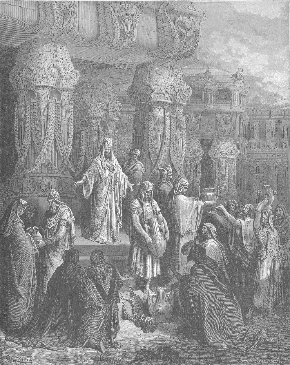 Cyrus herstelt de tempelvaten door Gustave Dore